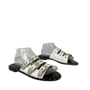 Henry Ferrera Collection Womens Size 8.5 White Western Flat Sandal
